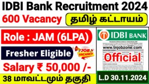 IDBI Bank JAM Recruitment 2024