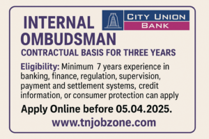 City Union Bank Internal Ombudsman Recruitment