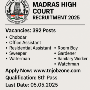 Madras High Court Recruitment 2025