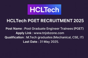 HCLTech PGET Recruitment 2025 - Apply online for M.Tech graduates and launch your career in IT.
