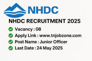 NHDC Junior Officer Recruitment 2025 - Apply online before 24 May 2025 for 08 vacancies. Salary: ₹20,000 - ₹70,000.