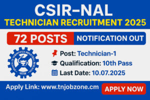 CSIR-NAL Technician Recruitment 2025 Notification Out - 72 Posts