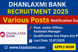 Dhanlaxmi Bank Recruitment 2025 Notification PDF