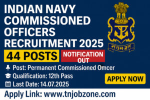 Indian Navy Commissioned Officers Recruitment 2025 | Join Indian Navy after 12th – B.Tech Entry 2026