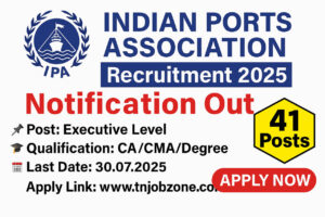 Indian Ports Association Recruitment 2025 – Apply Online for 41 Vacancies at SMP Kolkata