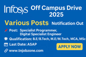 Infosys Off Campus Drive 2025 Recruitment for Freshers