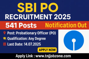 SBI PO Recruitment 2025 – Apply for 541 Probationary Officer Vacancies – Last Date 14 July 2025