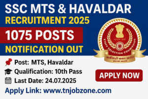 SSC MTS Havaldar Recruitment 2025 - Apply Online, Vacancy, Eligibility, Exam Dates