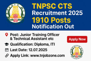 TNPSC CTS Recruitment 2025 – 1910 Vacancies Notification for Diploma and ITI Candidates