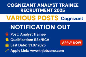 Cognizant Analyst Trainee Recruitment 2025 – Cognizant Off Campus Drive for BSc BCA Graduates (2023 & 2024) – Last Date 31 July