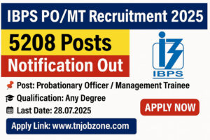 IBPS PO/MT Recruitment 2025 – 5208 Vacancies Notification Out