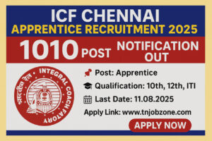 ICF Chennai Apprentice Recruitment 2025 – 1010 Vacancies Notification, Apply Online at pb.icf.gov.in