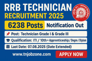 RRB Technician Recruitment 2025 – Apply Online for 6180 Posts | Railway Jobs Notification PDF