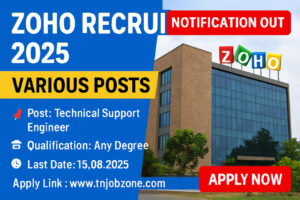 Zoho Technical Support Engineer Recruitment 2025 – Apply Online Before 15 August