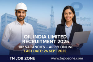 Oil India Limited Recruitment 2025 notification for 102 vacancies in Grade A, B & C posts – Apply online at oil-india.com before 26th September 2025.
