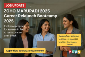 Zoho MARUPADI 2025 Career Relaunch Bootcamp for Women in Tech – Restart Career after Break