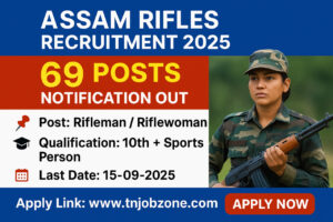 Exciting Assam Rifles Recruitment 2025 – Apply Online for 69 Rifleman / Riflewoman Sports Person Posts before 15th September