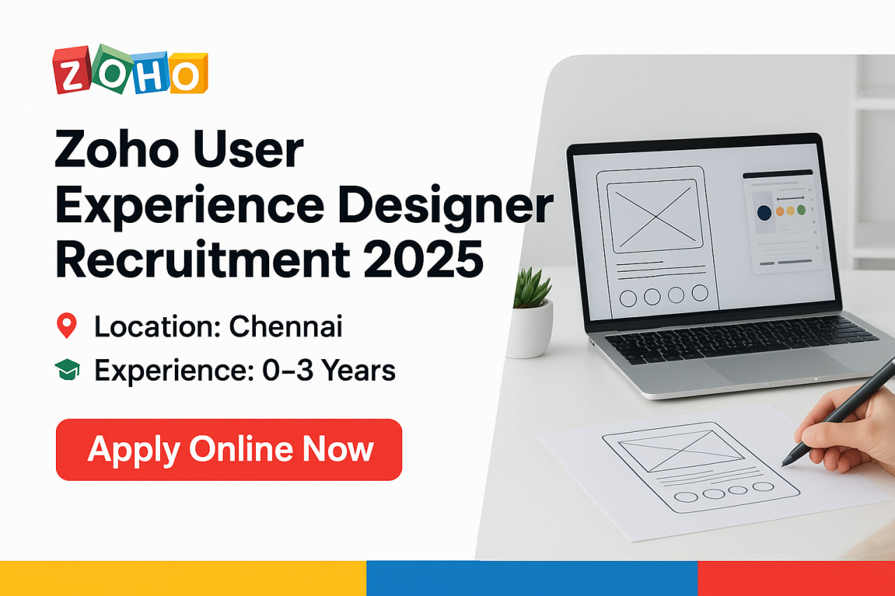 Zoho User Experience Designer Recruitment 2025 Apply Now Zoho User Experience Designer Recruitment 2025 Apply Now