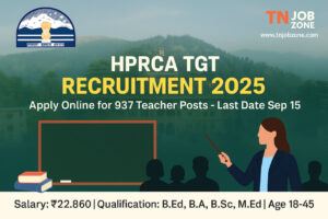 HPRCA TGT Recruitment 2025 – Apply Online for 937 Himachal Pradesh Teacher Posts before September 15 at hprca.hp.gov.in