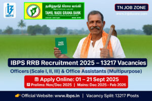 IBPS RRB Recruitment 2025 – Official Notification Released | 13217 Vacancies for Officers (Scale I, II, III) & Office Assistants | Apply Online at ibps.in (01–21 Sept 2025)