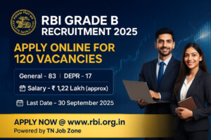 RBI Grade B Recruitment 2025 – Notification for 120 Officer Vacancies, Apply Online at www.rbi.org.in before 30 September 2025