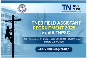 TNEB Field Assistant Recruitment 2025 via TNPSC – Apply Online for 1794 Vacancies, ITI Electrician/Wireman Jobs in Tamil Nadu