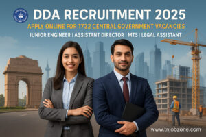 DDA Recruitment 2025 – Apply Online for 1065 Vacancies | Delhi Development Authority Jobs | Junior Engineer, AEE, MTS & Legal Assistant Posts