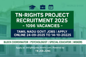 TN-RIGHTS Project Recruitment 2025 – Tamil Nadu Govt Jobs 1096 Vacancies Apply Online