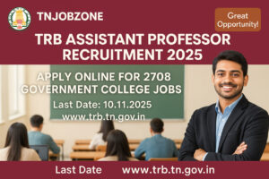 TRB Assistant Professor Recruitment 2025 – Apply Online for 2708 Tamil Nadu Government College Jobs
