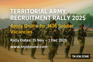 Territorial Army Rally 2025 – Apply Online for 1426 Soldier Vacancies Across India