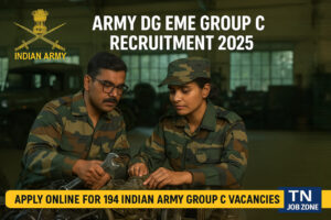 Army DG EME Group C Recruitment 2025 – Apply Online for 194 Indian Army Group C Vacancies