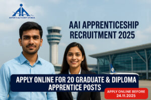 AAI Apprenticeship Recruitment 2025 – Apply Online for 20 Graduate and Diploma Apprentice Posts at Airports Authority of India, Safdarjung Airport, New Delhi