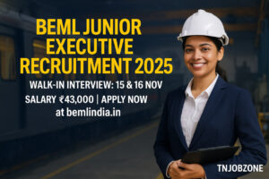 BEML Junior Executive Recruitment 2025 – Apply Online for Engineering Posts | Walk-in Interview on 15 & 16 November 2025