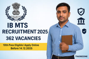 IB MTS Recruitment 2025 – 362 Vacancies, 10th Pass Eligibility, Intelligence Bureau Job Notification Banner.