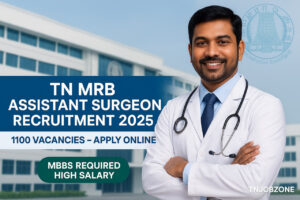 TN MRB Assistant Surgeon Recruitment 2025 – 1100 Government Medical Officer Vacancies MBBS Jobs Apply Online Tamil Nadu