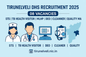 Tirunelveli DHS Recruitment 2025 – 08 Health Department Vacancies, STS, TB Health Visitor, MLHP, DEO, Cleaner and Quality Manager Notification Banner