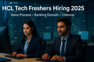 HCL Tech Freshers Voice Process Jobs 2025 Chennai Banking Process Recruitment Banner