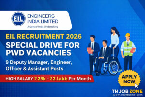 EIL Recruitment 2026 notification for 9 PwD vacancies including Deputy Manager and Engineer posts