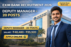 EXIM Bank Deputy Manager Recruitment 2026 apply online notification image