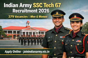 Indian Army SSC Tech 67 Recruitment 2026 notification for men and women engineering graduates apply online