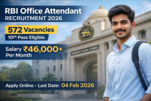 RBI Office Attendant Recruitment 2026 notification for 572 vacancies
