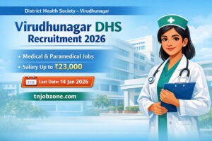 Virudhunagar DHS Recruitment 2026 medical paramedical jobs notification banner Tamil Nadu