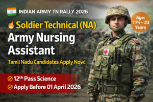 Indian Army TN Recruitment Rally 2026 Soldier Technical Nursing Assistant Notification for 12th Pass Candidates