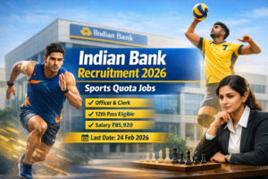 Indian Bank Recruitment 2026 Sports Quota Officer Clerk Jobs 12th Pass Apply Online
