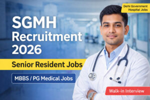 SGMH Senior Resident Recruitment 2026 Walk-in Interview MBBS Delhi Government Hospital Jobs Notification