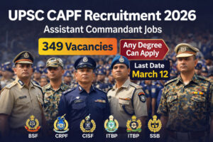 UPSC CAPF Recruitment 2026 Assistant Commandant notification for 349 vacancies in BSF CRPF CISF ITBP SSB central government jobs apply online