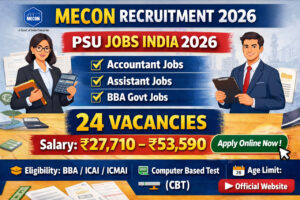 MECON Recruitment 2026 Notification for 24 Accountant and Assistant Posts Apply Online PSU Jobs India