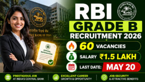 RBI Grade B Recruitment 2026 notification 60 vacancies apply online last date May 20 salary 150000 banking job India
