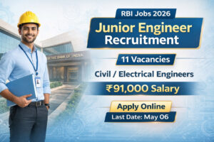 RBI JE Recruitment 2026 notification apply online civil electrical vacancy