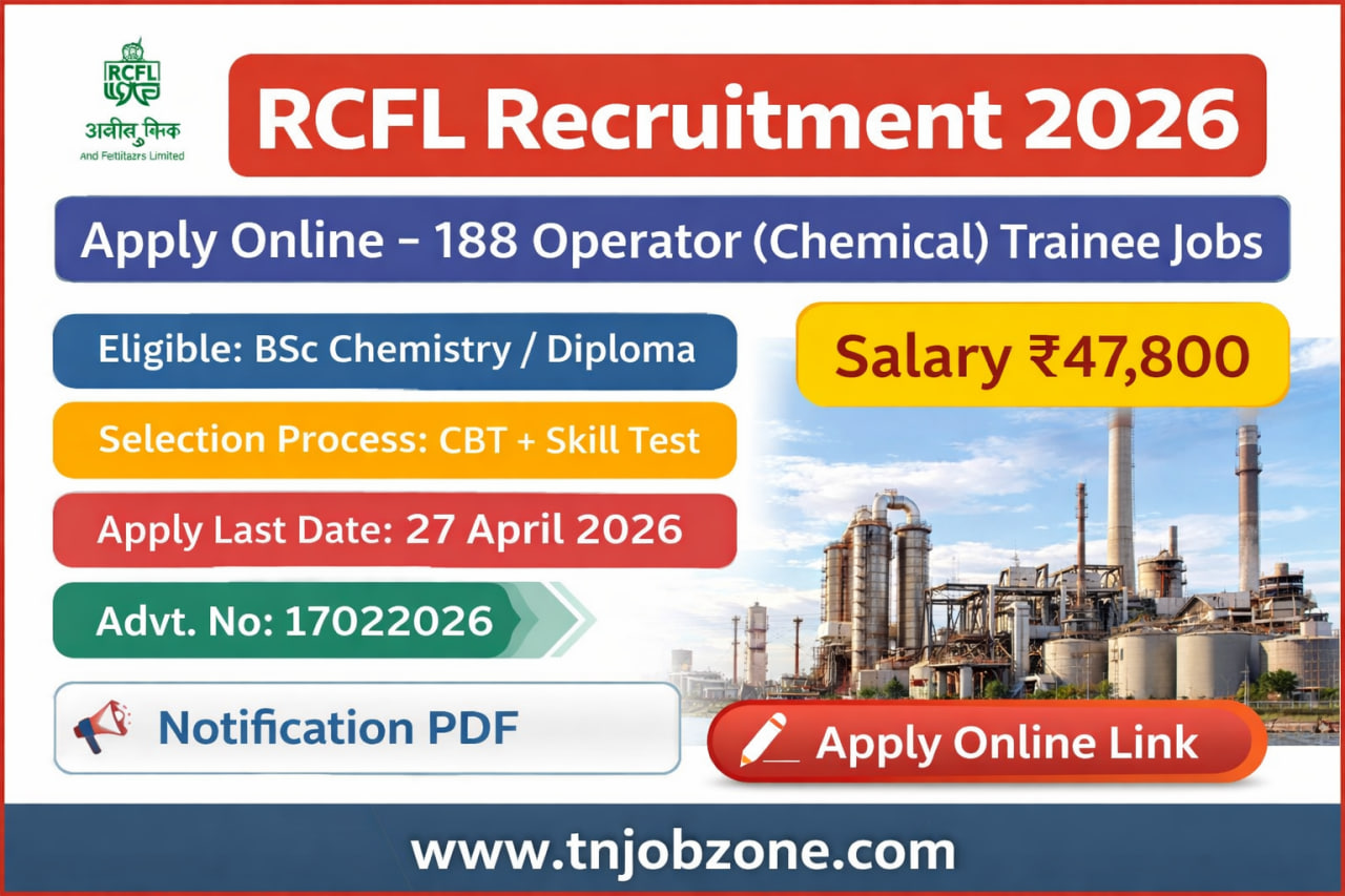 RCFL Recruitment 2026 Apply Online – Great massive 188 Operator ...